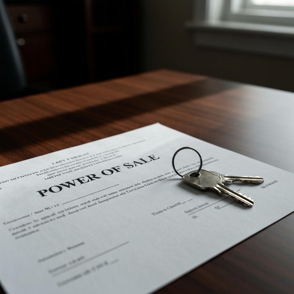 What Is A Power Of Sale In A Texas Will? Close-up of a Texas Last Will and Testament with a power of sale clause highlighted on a desk next to house keys for an inherited property.
